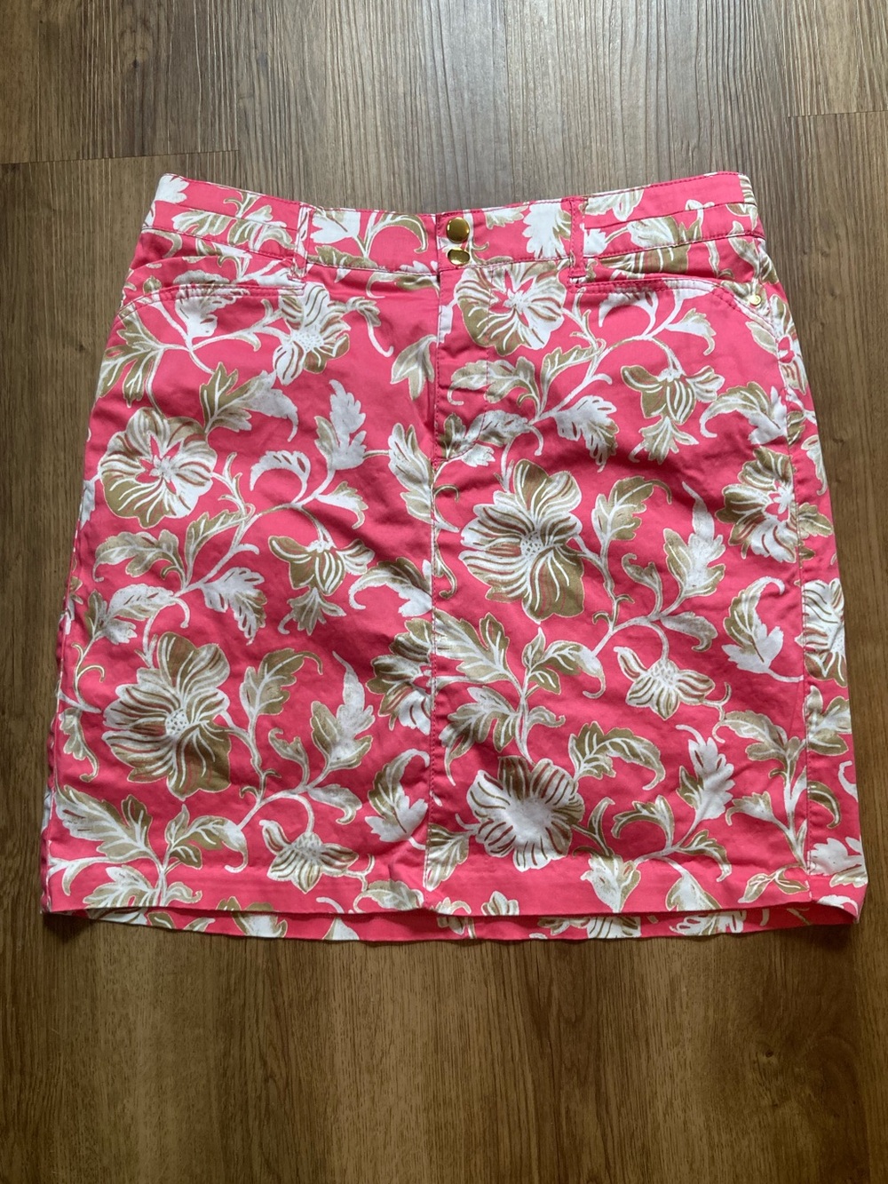 Charter Club Pink & Tan Floral Print Skort 6